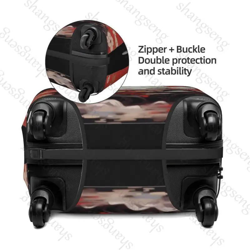 japanese Fortune Cat Travel suitcase protective case, suitcase cover, elastic protection, washable Luggage cover, 18-32 in