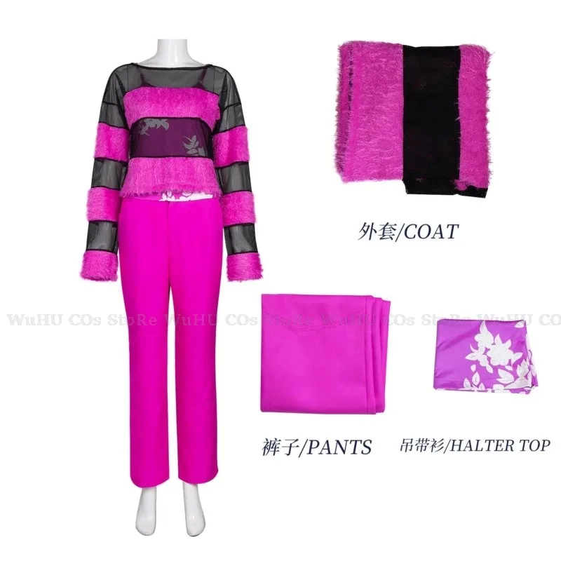 Mean Cos Girls Cady Heron 코스프레 의상 레지나 조지 판타지 여성 셔츠 스커트 핑크 스티커 할로윈 카니발 Suitv;2,r'6;t