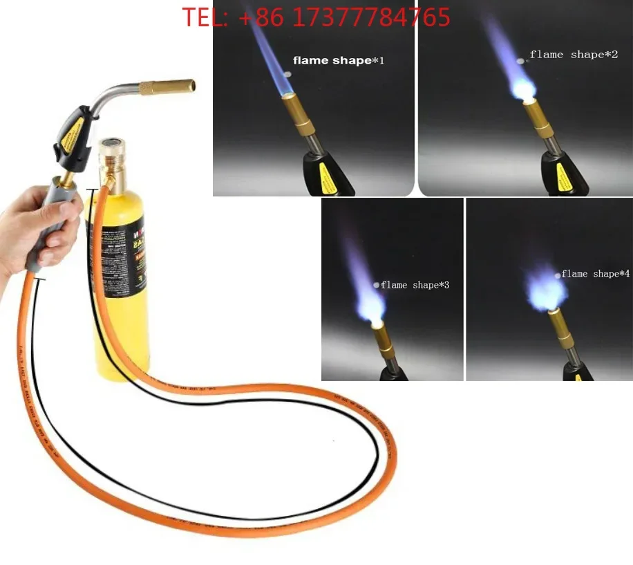 Mapp Torch Welding Torch Self Ignition 1.5 m(5 ft) Hose Brazing Burner Soldering Quenching BBQ Burner CE HVAC/R Hand Torch