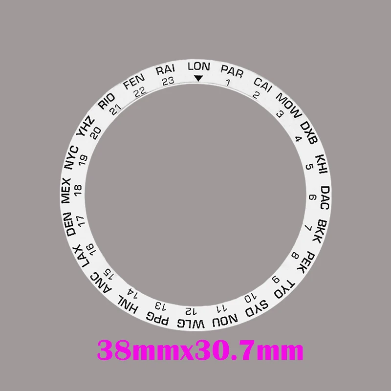 Mod Exquisite 38mm black world city slope ceramic bezel insert fit for  SKX007 watch Bezel Ring Parts NH35 NH36 Refitting