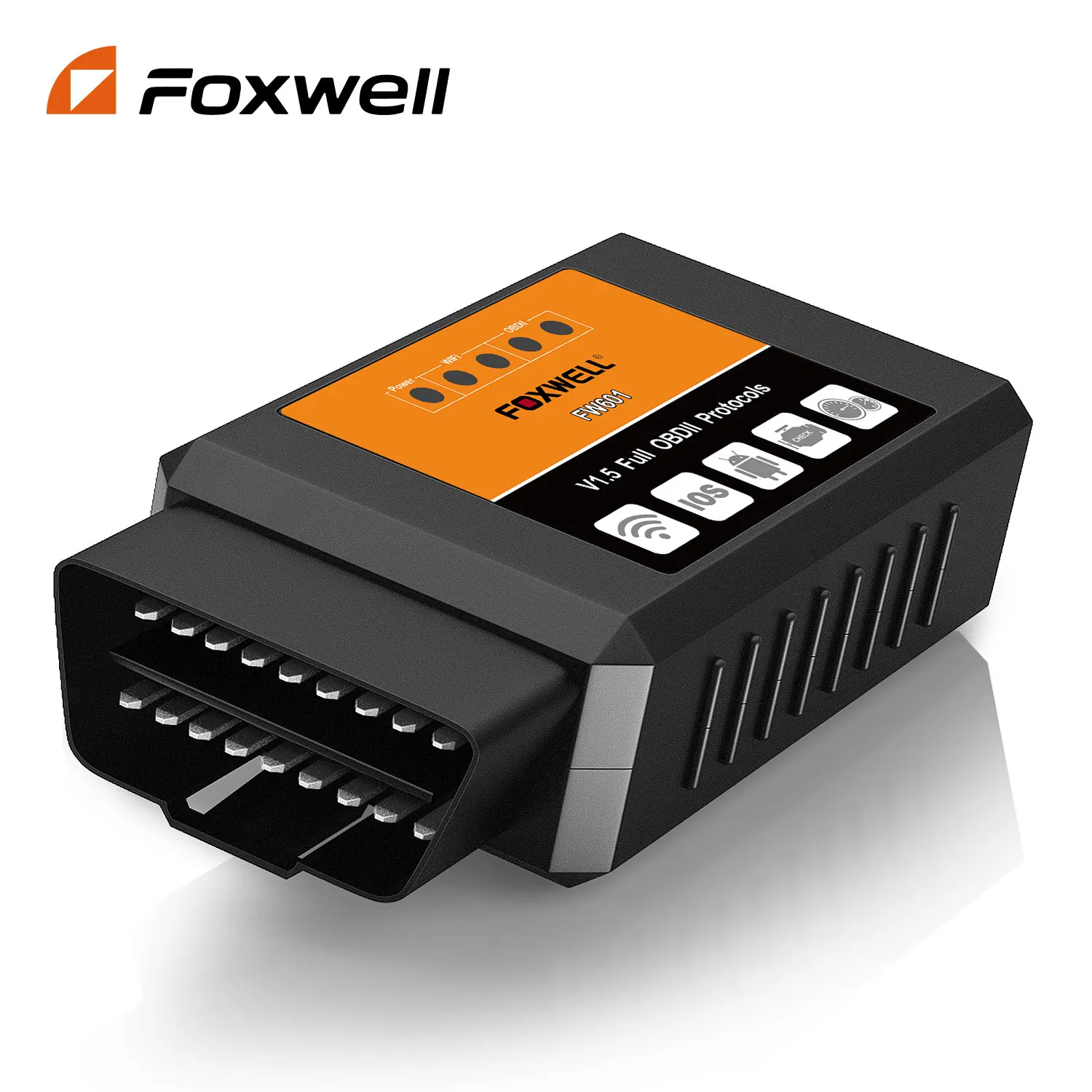 FOXWELL-OBD2 Scanner para Android e IOS, Wi-Fi, Bluetooth, ELM327, V 1.5, PIC18F25K80, OBD2, Leitor de Código, Car Scan Tool, FW601