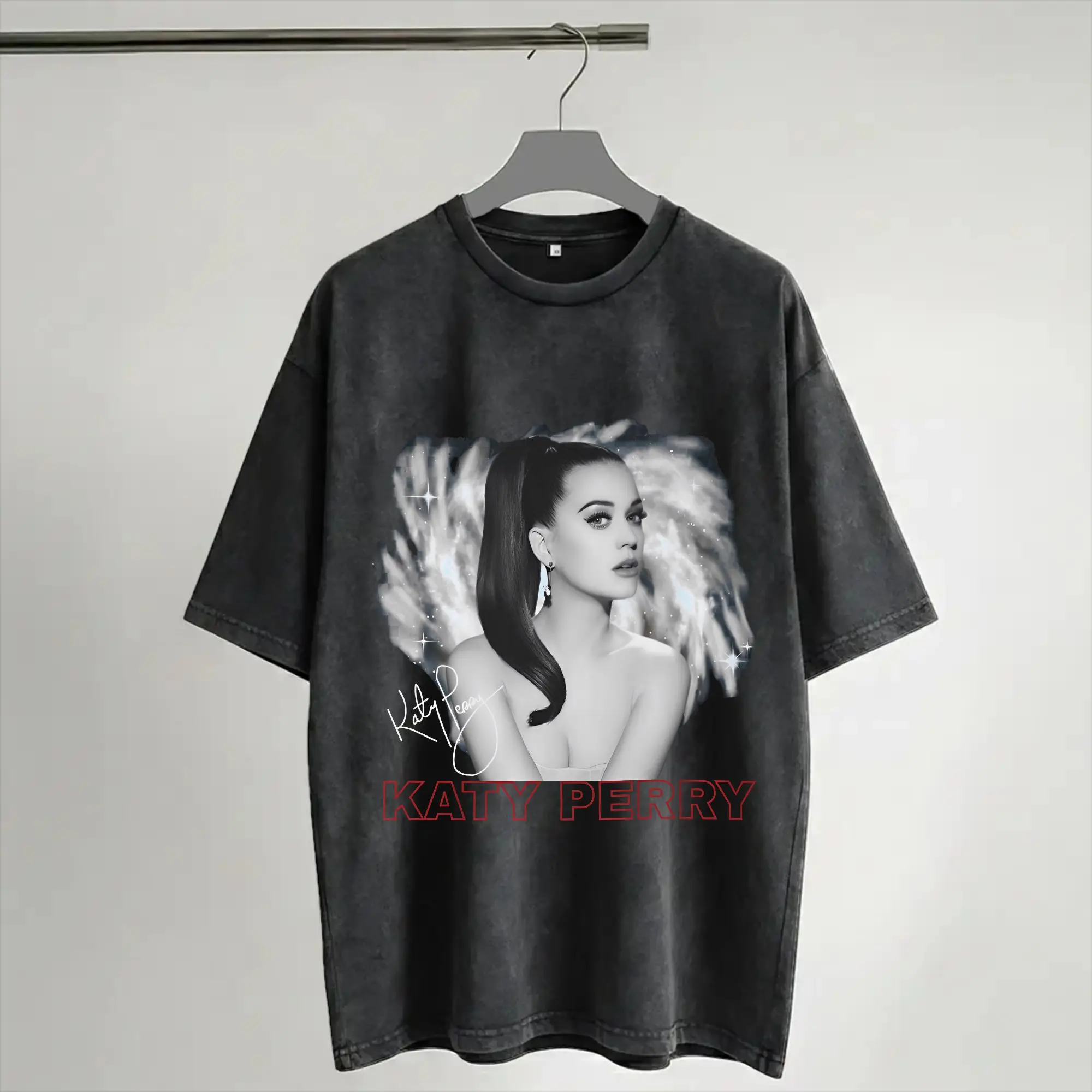 2026 Katys Perrys Tour Outfit Washed T Shirts for Men Women Streetwear Hip Hop T-Shirts Printed  Tee Shirt Short Sleeve