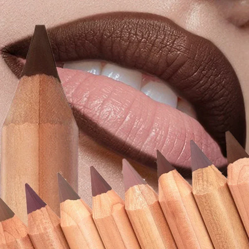 Matte 8-colors Lip Liner Pencil Lip Contour Lipstick Pen Nude Brown Lipstick Pencil Natural Lasting Waterproof Lipliner Makeup