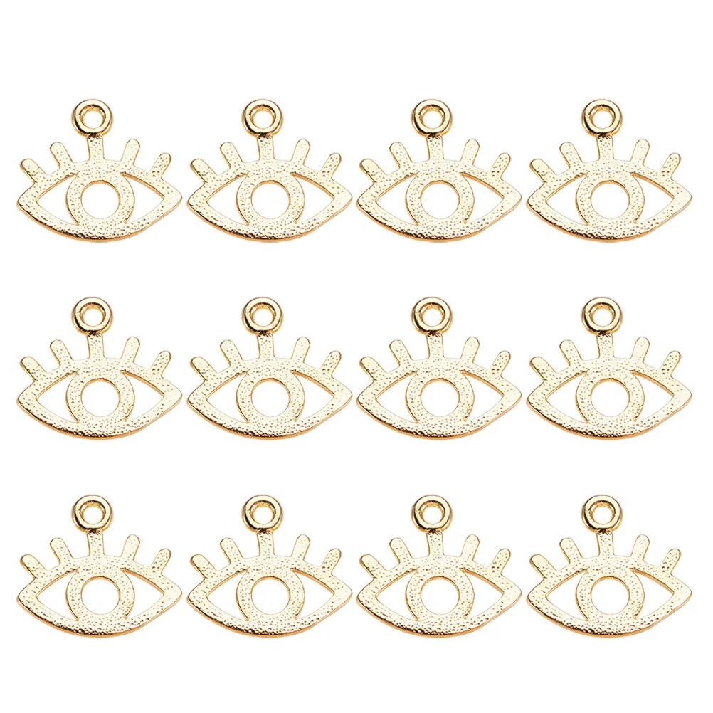 20Pcs Eye Shape Copper Pendant Charms DIY Jewelry Making Keychain Bracelet Necklace Earring Craft Accessories Earring Pendants