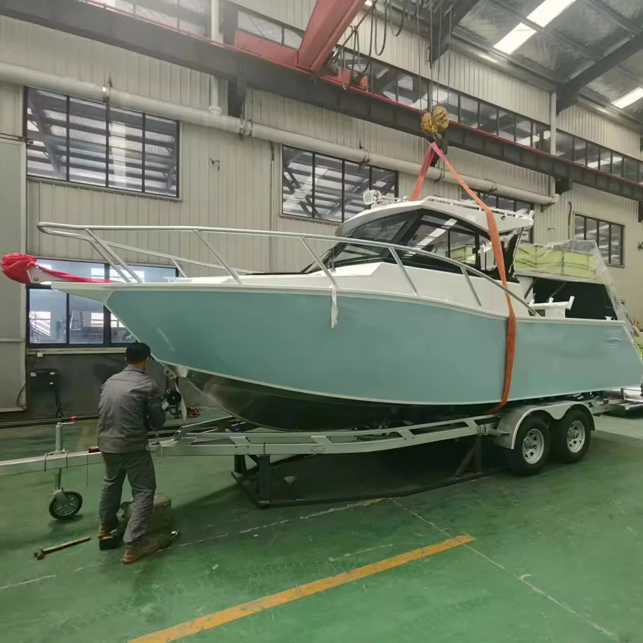 Fisherman 7.5 meters 25 feet aluminum professional fishing boat with large cabin