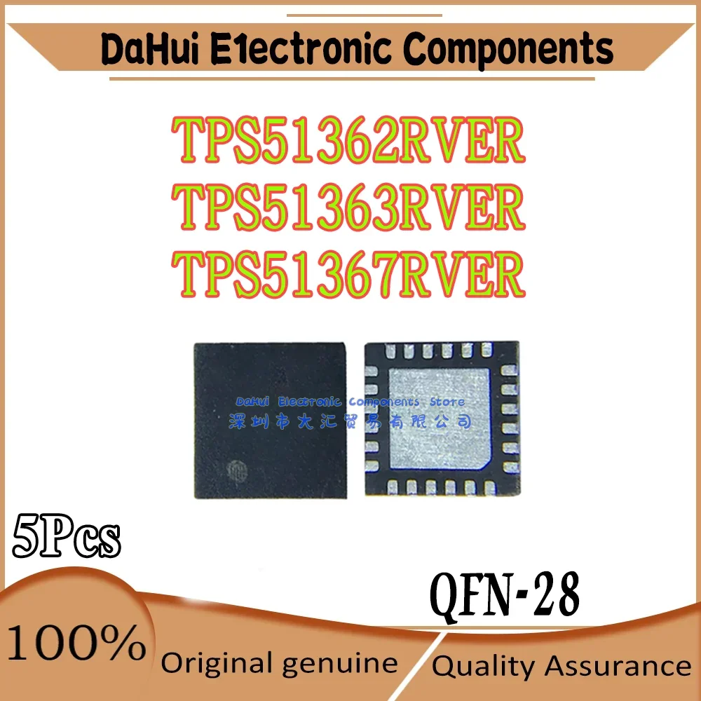 5Pcs Brand New Original TPS51362 TPS51363 TPS51367 TPS51362RVER TPS51363RVER TPS51367RVER QFN-28 Chipset In DAHUI Stock