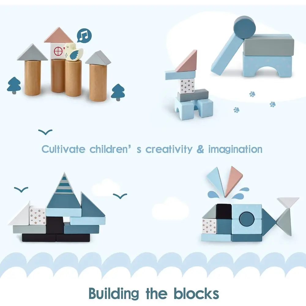 Montessori-Gehhilfe für Kleinkinder aus Holz mit Blöcken, einstellbarer Geschwindigkeit, rutschfeste Räder, ideales Geschenk für 1–3 Jahre