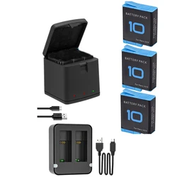 For gopro hero 9 dual battery charger Smart Fast Charging 1800mAh Li-ion Camera Batteries For GoPro Hero 10 Black Accessories