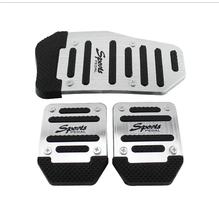 Universelles Aluminium-Pedalabdeckungs-Set für Autos, Rutschfest, für Automatik- und Schaltgetriebe, Brems-, Gas- und Beschleunigungspedale, Innenraum-Zubehör – Detail 11