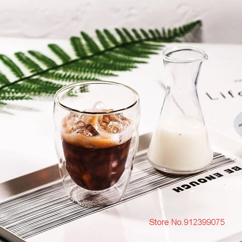 2 Pcs 350ml Clear Bodum Cup Creative Insulated Double Wall Glass Denmark Design Vacuum Teacup Cappuccino Coffee Mug Cocktail Cup