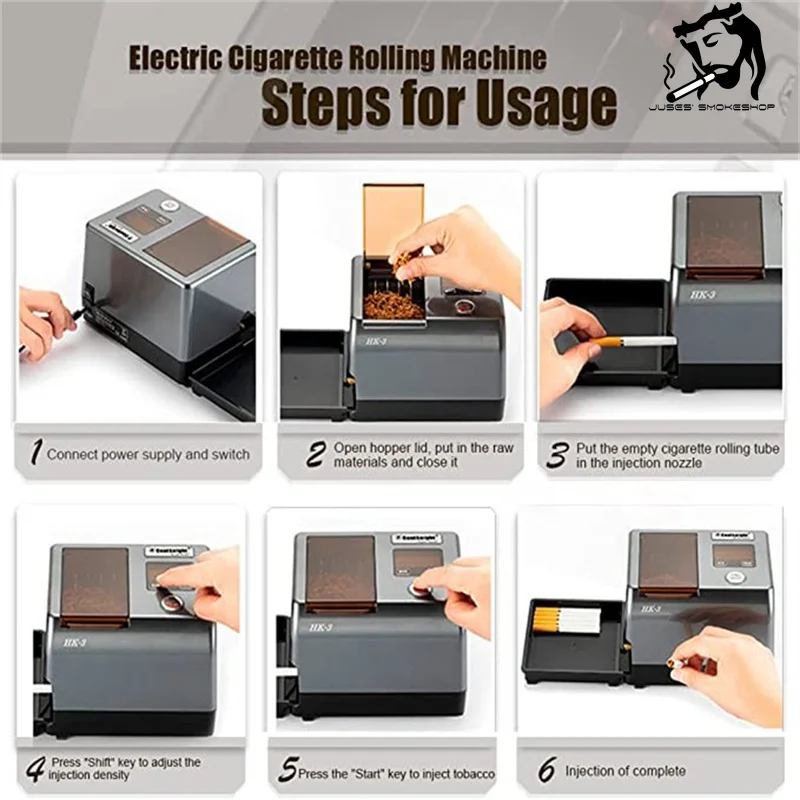 HK3+ 6.5/8.0mm Electric Tobacco Roller Machine with Rolling Tray Fully Automatic  Cigarette Wrapping Maker Smoking Accessories