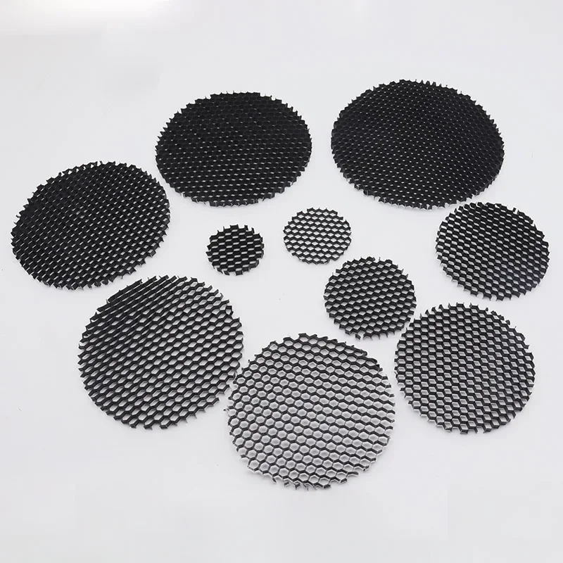 LED Soft Light Shade Hood Downlight Spotlight Round Honeycomb Mesh Cover Black Anti-glare Anti-dazzling Aluminum 23 - 110 MM