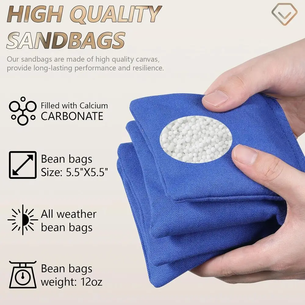 مجموعات كورنهول 4 × 2 قدم مع 8 أكياس فول حجم تنظيم، ألعاب ثقب الذرة للبالغين في الهواء الطلق لعبة رمي كيس الفول #5