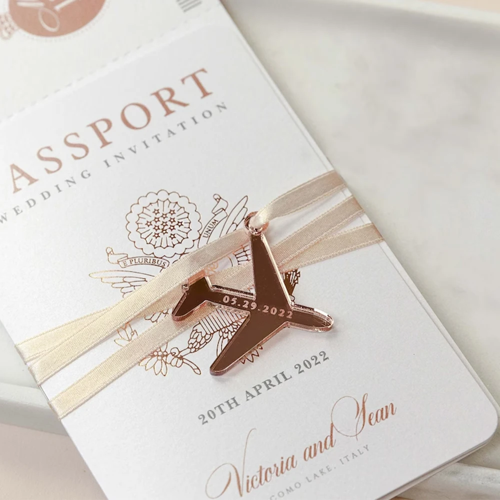 30/50/100 Stück personalisierte Tag Flugzeug Tags Geschenkbox Dekoration gravierte Acryl Tags Flugzeug für Henna Tag Baby Taufe Namensschilder