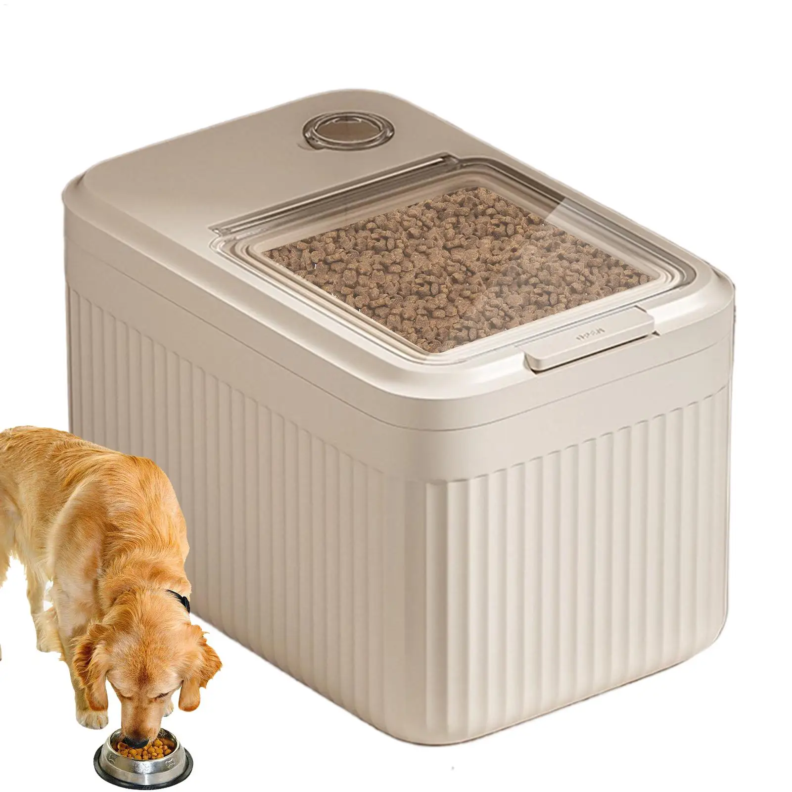 Dog Food Storage Container Large Capacity Transparent Pet Food Bucket Box Moisture Proof Dog Cat Dry Food Bin Sealed Container