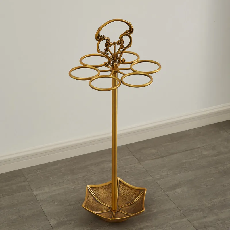 

All-copper household door umbrella storage rack Light luxury umbrella stand French European Italian retro luxury creative