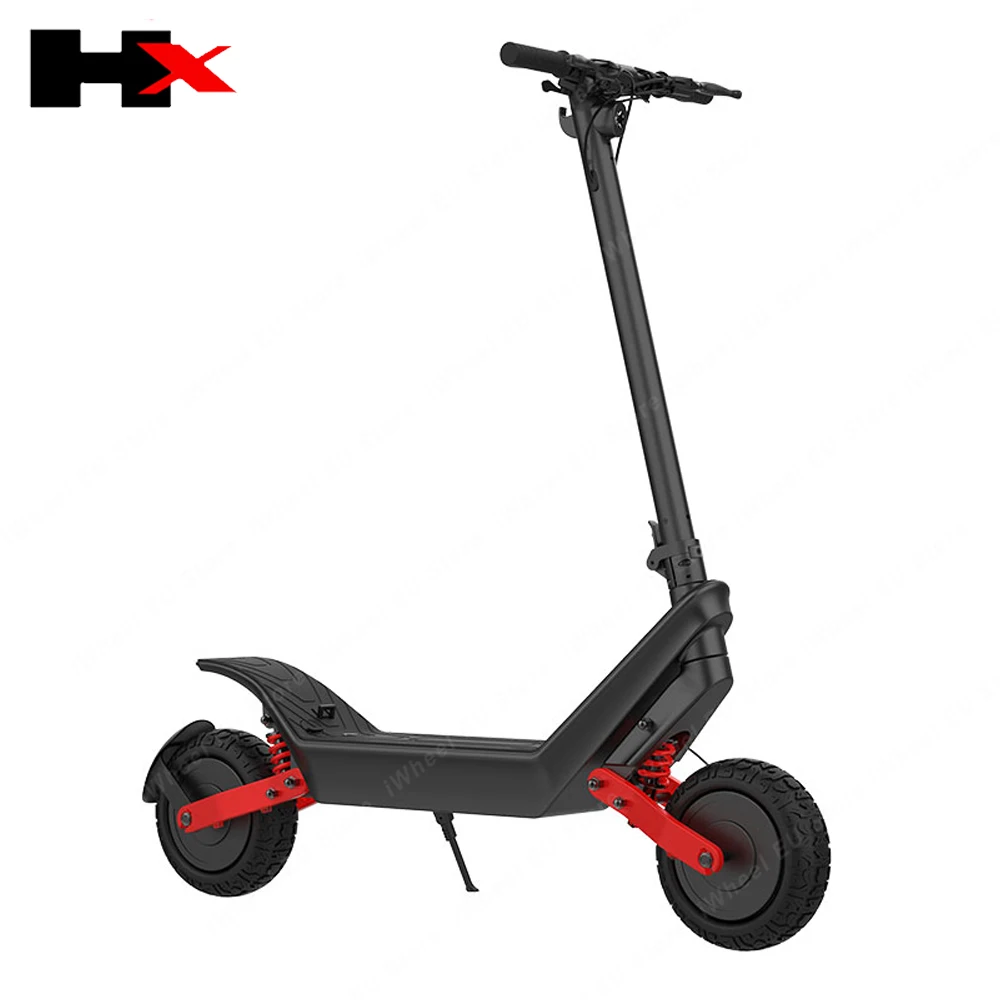 EU Stock HX X10 48V 18.2Ah Dual Motor 2*1200W Top Speed 40km/h Max Mileage 100km 11inch Off-road Tire HX X10 Electric Scooter