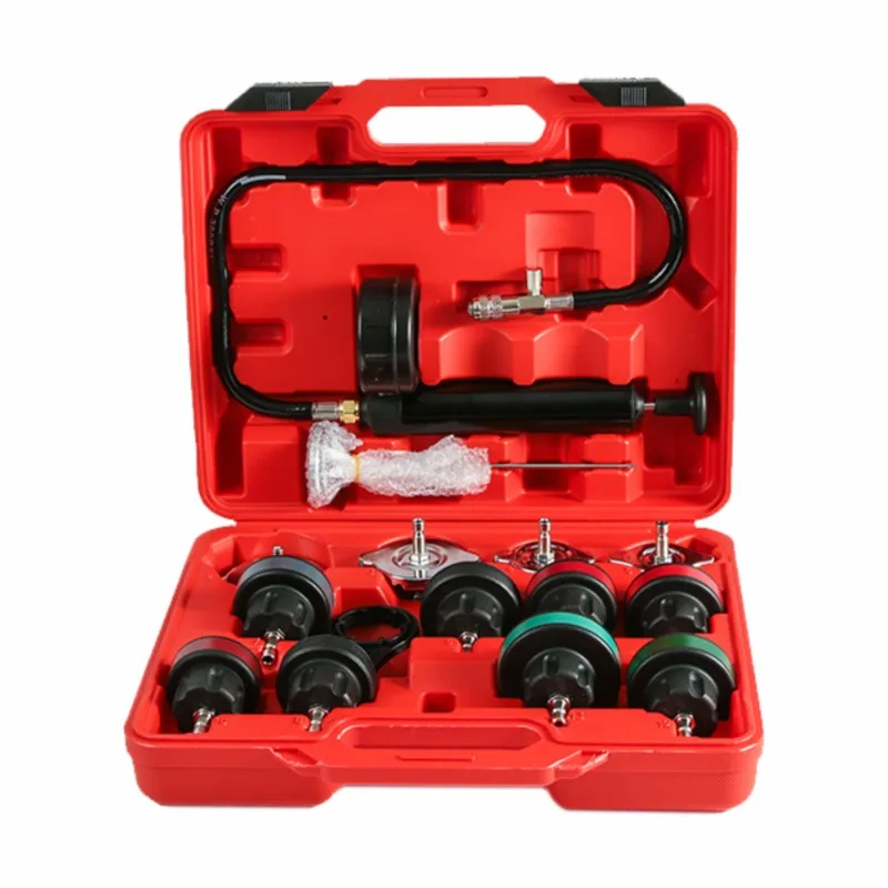 For 34 Pieces Automotive Water Tank Pressure Leak Detector 28PC Coolant Replacement, Vacuum Pressure Gauge Leak Detection