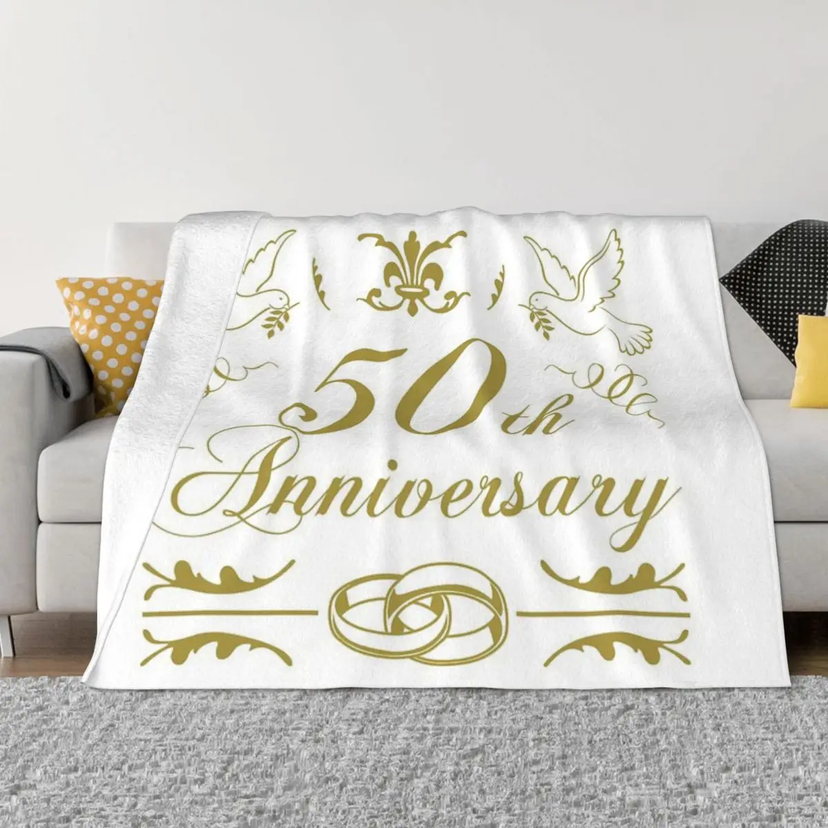 

50Th Wedding Anniversary Quilt Blanket Throw Blanket Blankets And Throws Throw Blanket