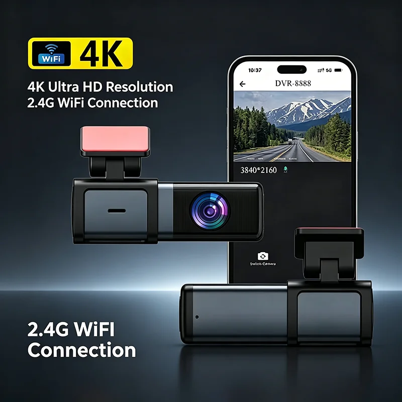 

A58 DVR-8888 4K Ultra Clear Dash Cam Mobile WiFi Connectivity Hidden Screen Enhanced Night Vision Loop Recording