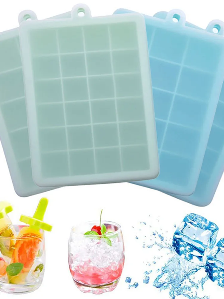 15/24 food-grade covered ice machine tray silicon gel mold cube large grid kitchen tools