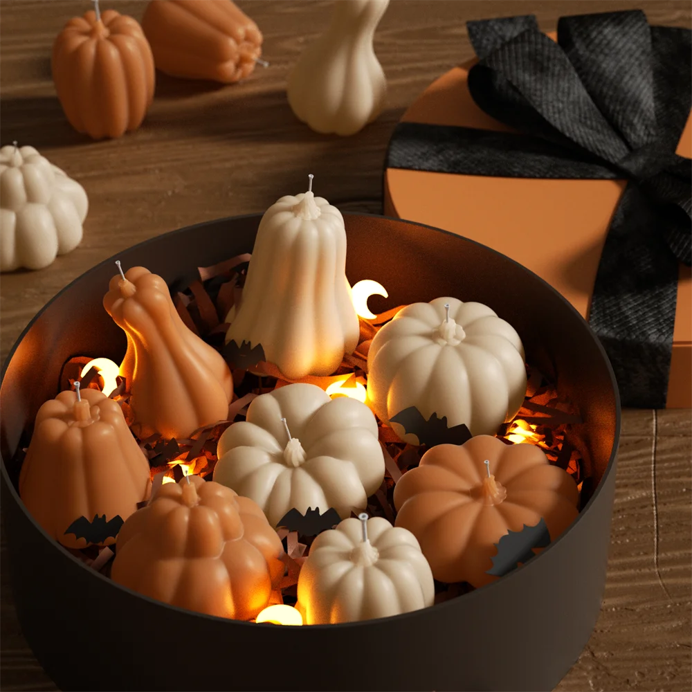 

Nicole Pumpkin Molds for Candles Scented Soy Wax Candle Making Mould Halloween Home Decor