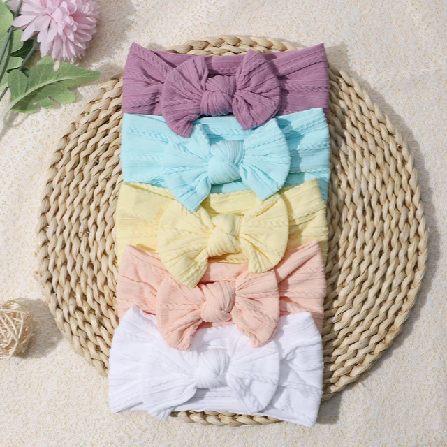 3 sztuk/zestaw śliczne Bowknot opaska dla dzieci Turban miękka elastyczna dziewczynek opaska do włosów noworodka opaska do włosów nakrycia głowy akcesoria do włosów dla dzieci