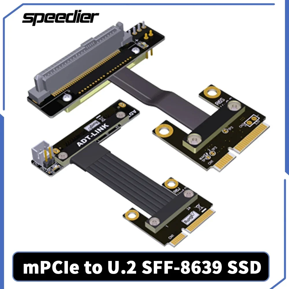 Mini-PCIe To U.2 SFF-8639 SSD Wireless Network Card Extension Cable Riser Extender Adapter mPCIe Support PCIe 4.0 3.0 R67