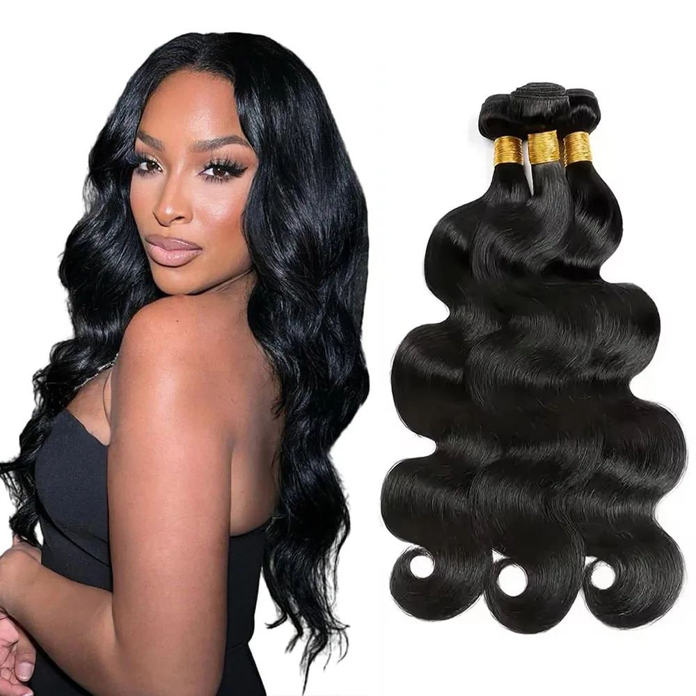 

Пучки человеческих волос с объемной волной, необработанные волосы 8-30 дюймов, 3 пучка, 100% бразильские человеческие волосы, наращивание волос с объемной волной