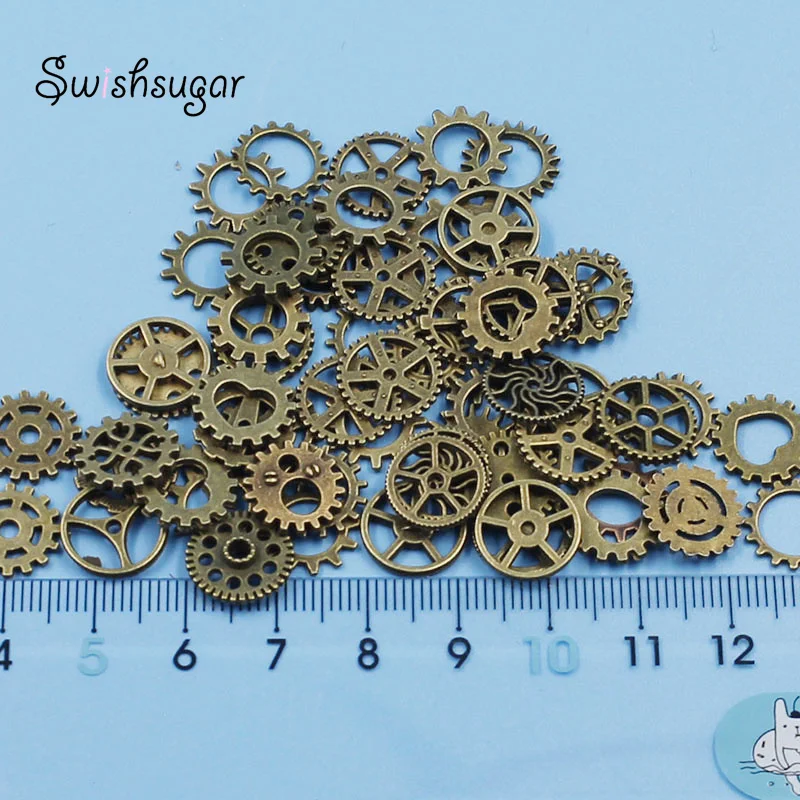 36pcs  Mixed Size Antique Colors Metal Mechanical Steampunk Cogs Gears Charms Pendant For DIY Jewelry Making Accessory image 4