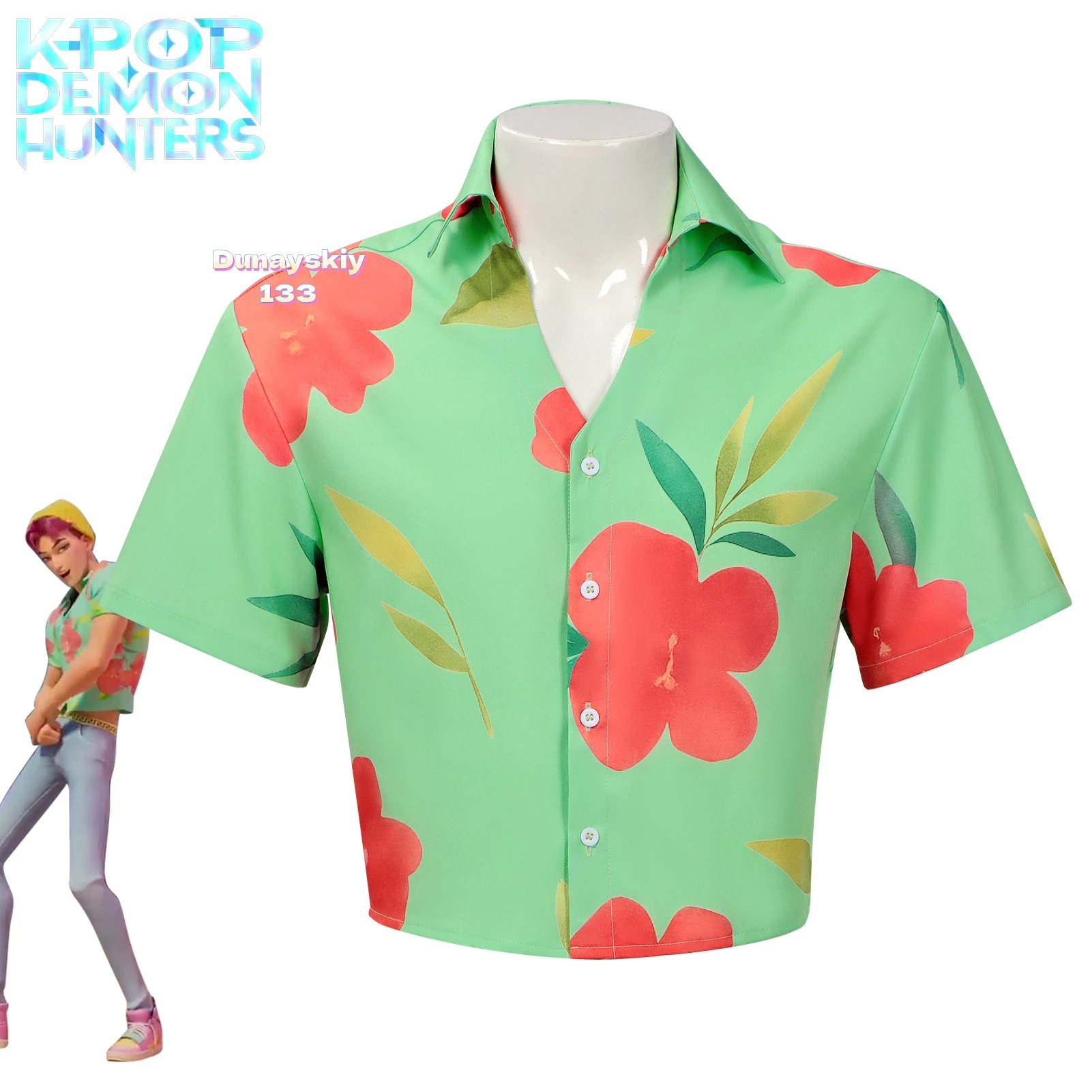 Детский костюм для косплея из фильма Saja KPOP Demon Hunters, парик Эбби Юни в комплекте, идеально подходит для вечеринки на Хэллоуин, загадочные романтические костюмы