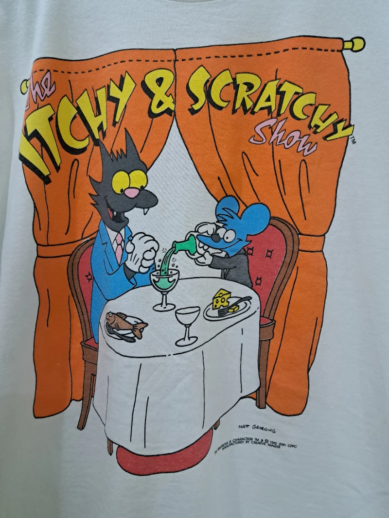 Vintage The Itchy & Scratchy Show Tee T-shirt Unisex Tee S-4XL  Tee Santa Tee Funny Graphic Tee Retro Cartoon Top
