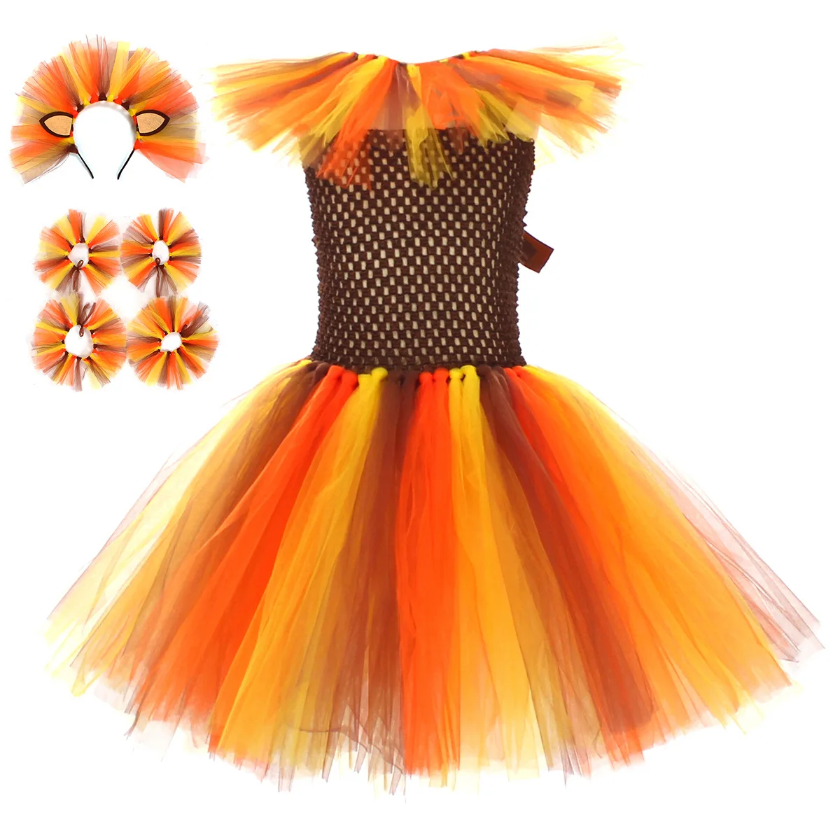 

Lion Halloween Costumes for Girls Kids Animal Themed Fancy Tutu Dress Children Cosplay Outfit for Birthday Carnival Party