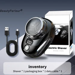 Mini Portable Electric Shaver Electric Razor For Men Beard Shaver LCD Power Display Type-C Rechargeable Cordless Trimmer