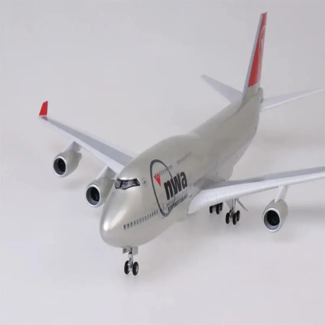 Modello di aereo da 47 cm American Northwest Airways B747 Modello di aeroplani giocattolo Aereo in resina pressofusa assemblare con luci Souvenir Decor