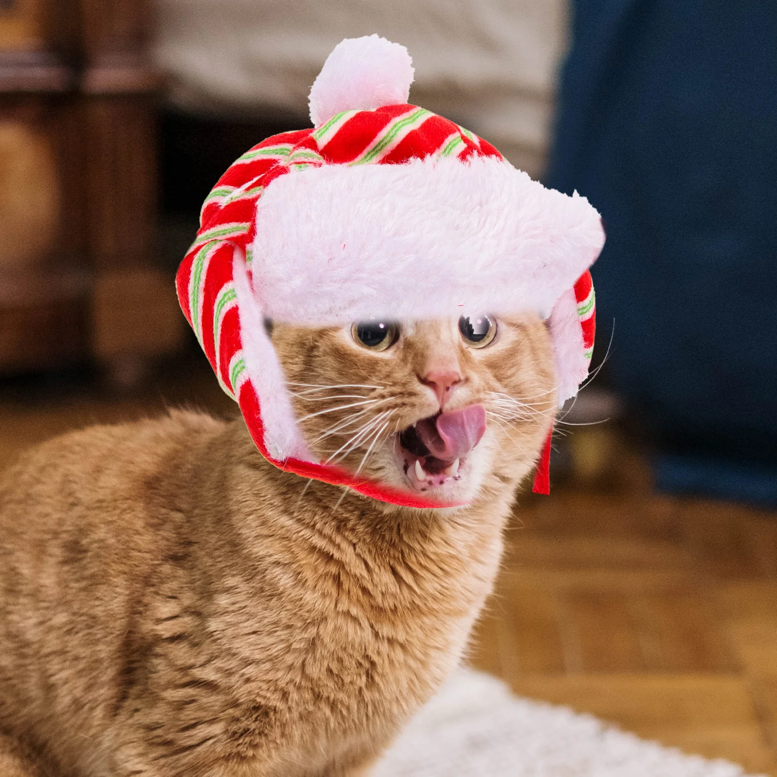 

Pet Warm Christmas Hat Cap Puppy Santa Small Dog Flannel Cats Dogs Winter Fashion AccessoryChristmas Pet Hat Headgear