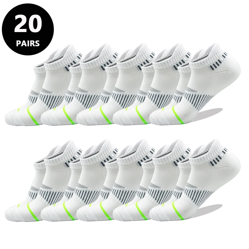 20 Pairs الرجال الكلاسيكية طاقم الجوارب للجنسين جوارب رياضية للرجال تشغيل كرة السلة المضادة للانزلاق في الهواء الطلق تنفس رجل الجوارب