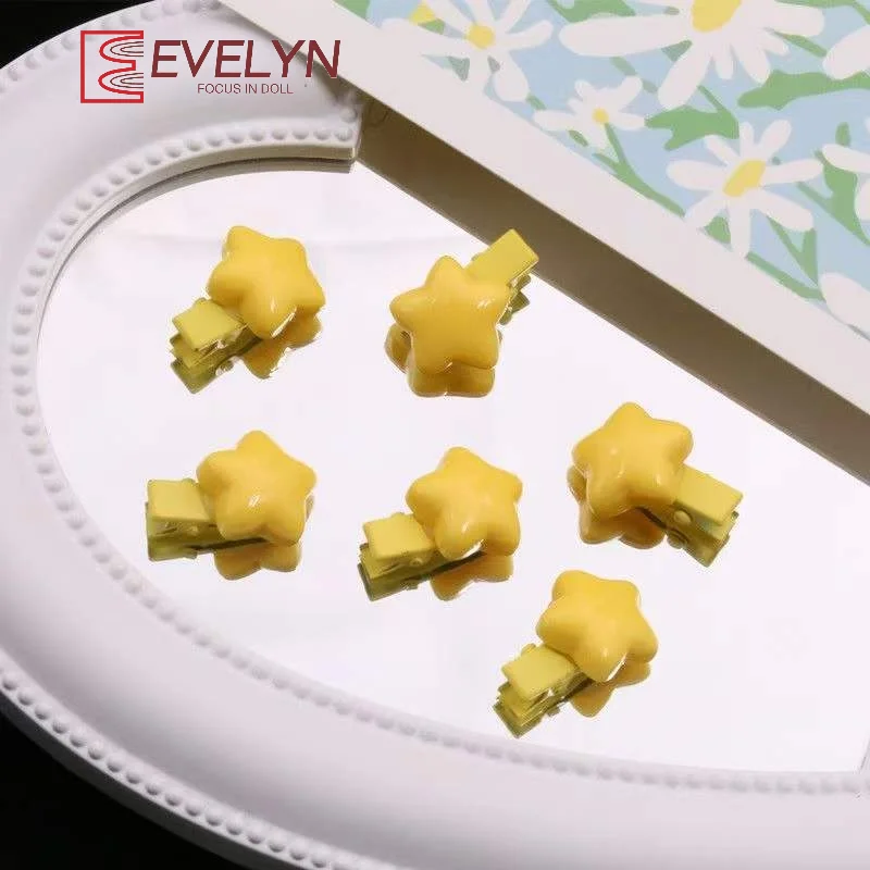 Evelyn 6 قطعة/المجموعة الحب والفضاء العميق Xavier البسيطة مشرق الأصفر مقاطع الشعر بسيطة ولطيفة ستار مقاطع الشعر دمى طفل هدايا عيد الميلاد