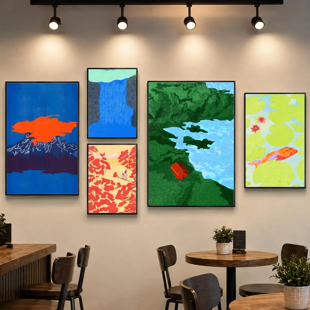 Art Lily Kong Abstract Landscape Poster PP Paper Wall Art for Living Rooms Bars Cafes Stylish Home Decor Gift