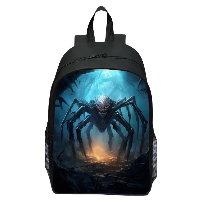 Mochila con estampado de lobo feroz para niños, bolsa escolar para niños, mochilas con estampado de Spider-King, bolsa de viaje para adolescentes de gran capacidad