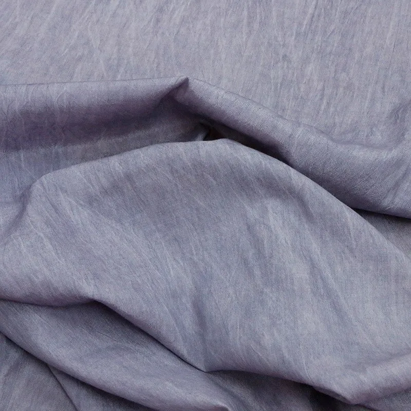 12mm tussah seda algodão sujo tecido tingido a frio primavera estilo artístico design de roupas