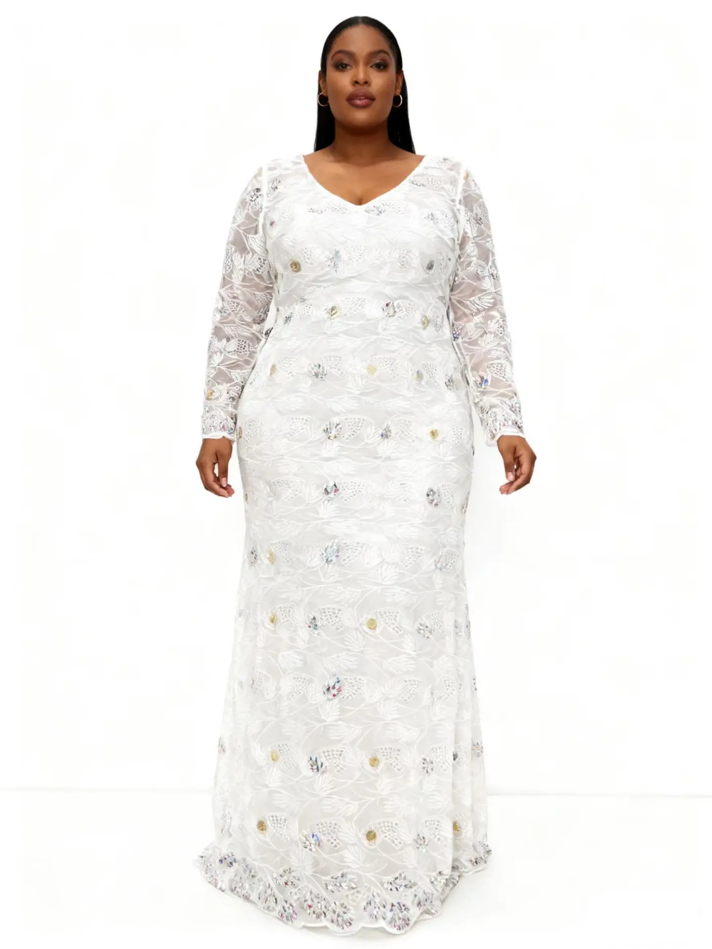 

2025 Africa Nigerian Sequins for Wedding Dress Chiffon Tulle Lace Fabric High Quality Party Guipure Sewing cotton 5Yard JL529