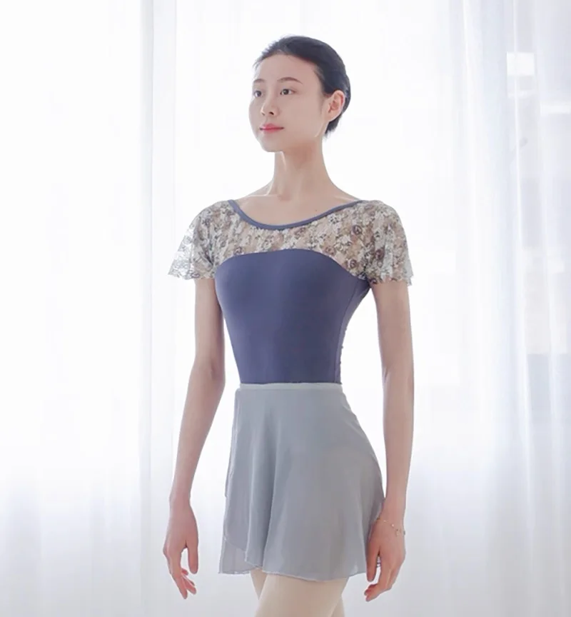 Saia de dança de balé novo estilo cor pura chiffon prática collant pequeno avental tutu adulto vestido de balé de alta qualidade