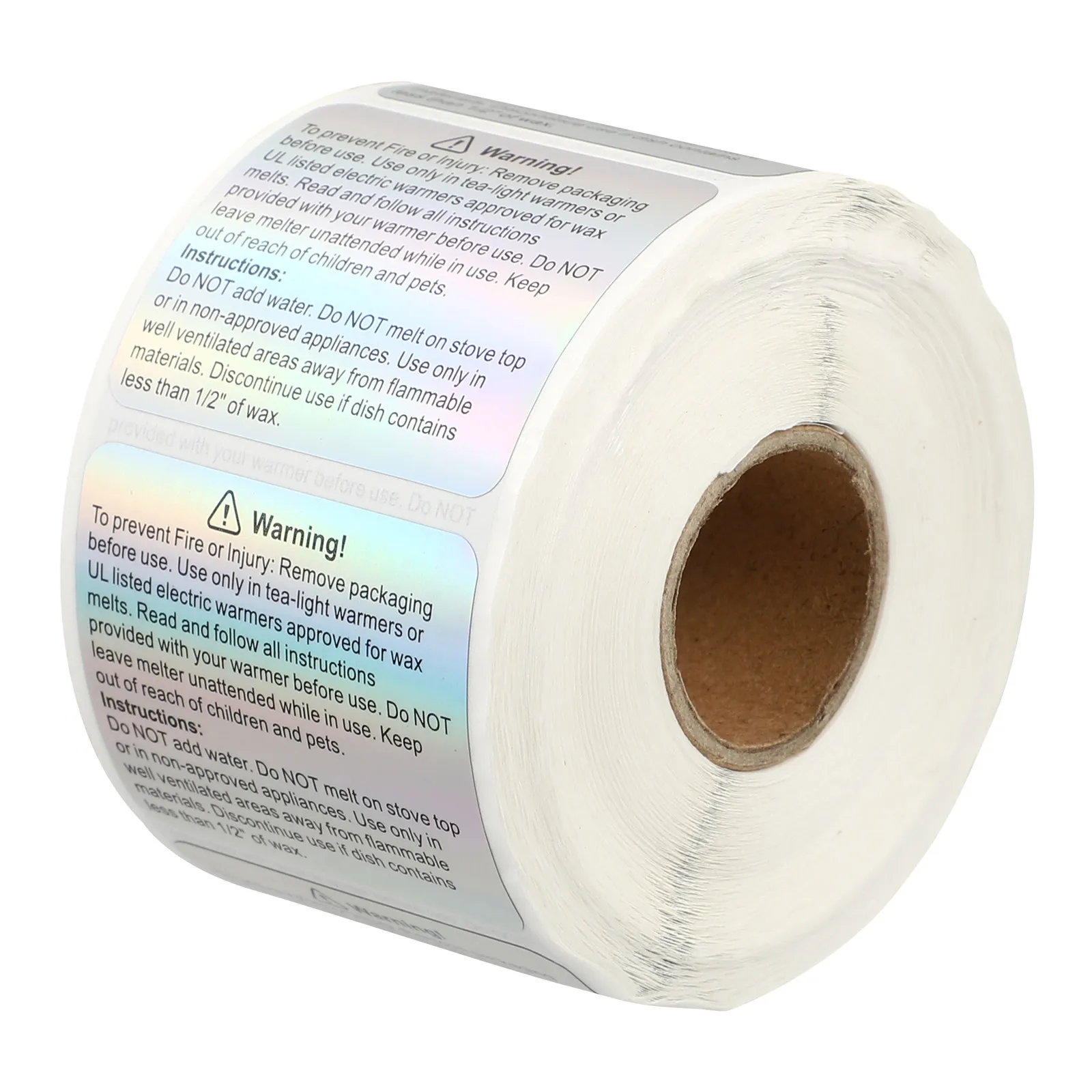 

1 Roll of 500 Wax Melting Safety Stickers Clear Warning Labels for Glass Metal Wood Surface Decoration Use