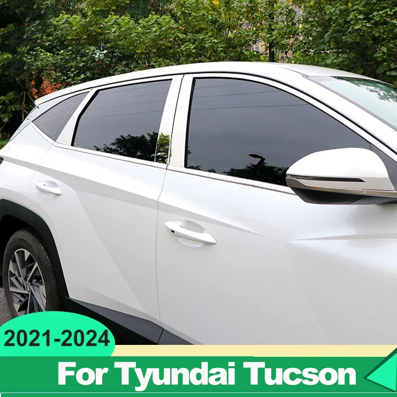 

For Hyundai Tucson NX4 2021 2022 2023 2024 Car Window Pillar Posts Cover Column Trims Protection Strip Anti Scratch Accessories