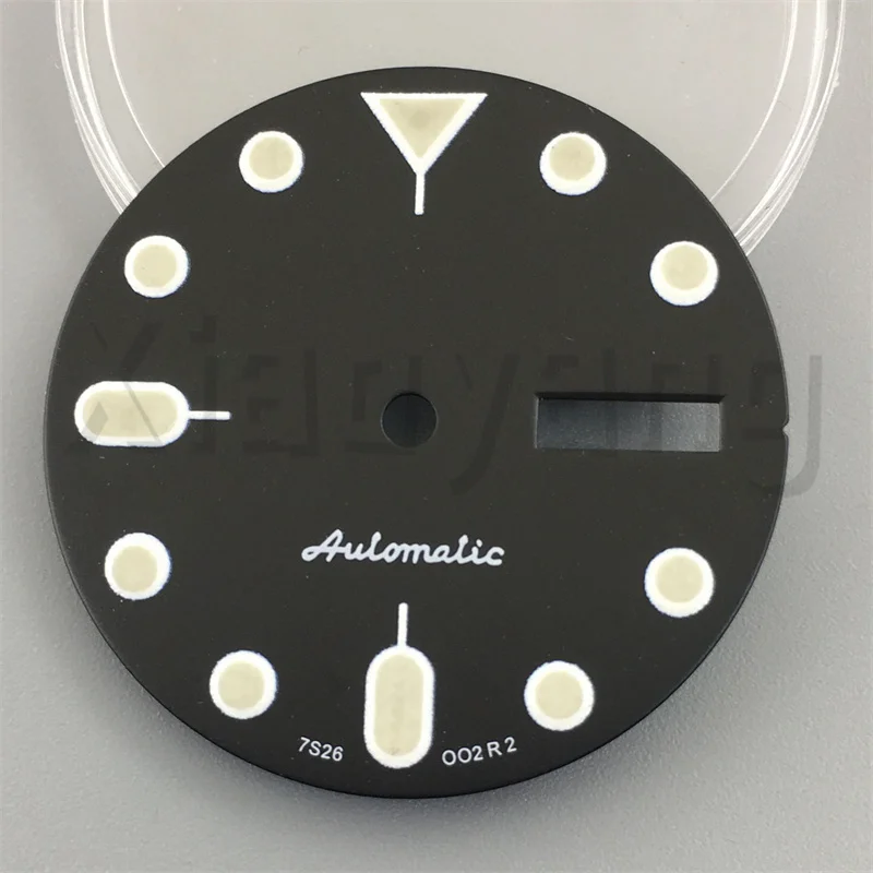 29mm NH36 Sterile Watch Dial Black White Dial With Green Luminescence index Suitable For NH36 Movement Replacement Watch Parts