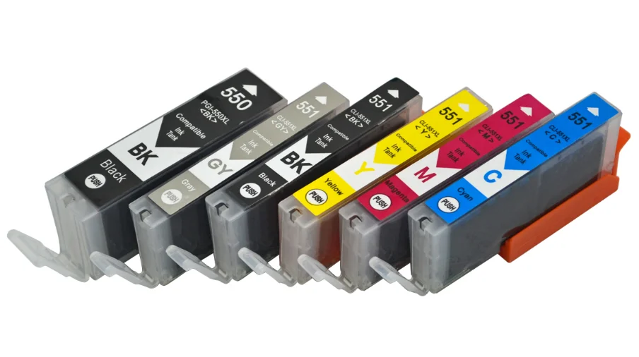 NEW PGI550 CLI551 Compatible Ink Cartridges For Canon MG6350 MG7150 IP8750 Ip7250 printers PGI-550 CLI 551 PGI-550 CLI-551