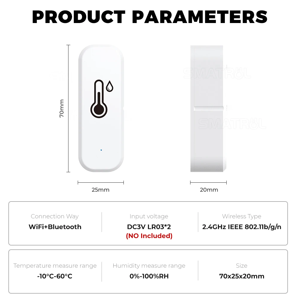 Sensor inteligente de humedad y temperatura para interiores, higrómetro, termómetro, Detector, alarma de voz, Tuya, Wifi, para Alexa, Google Home, Smart Life