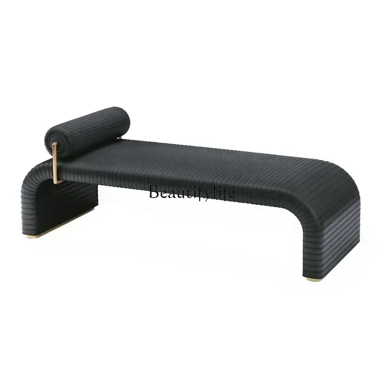 03.Light luxury special-shaped bed tail pedal, modern dressing, Italian simple entry, couch fabric, dressing stool