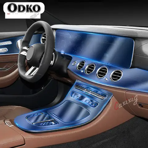 메르세데스 벤츠 E클래스 W213 2021-2022 차량용 실내 센터 콘솔 투명 TPU 보호필름 스크래치 방지 액세서리